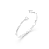 SWAROVSKI Mesmera White Rhodium Plated Cubic Zirconia Heart Bangle - Size Small