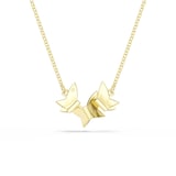 SWAROVSKI Idyllia Lilia Yellow Gold Coloured Cubic Zirconia Butterfly Pendant Necklace