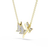 SWAROVSKI Idyllia Lilia Yellow Gold Coloured Cubic Zirconia Butterfly Pendant Necklace