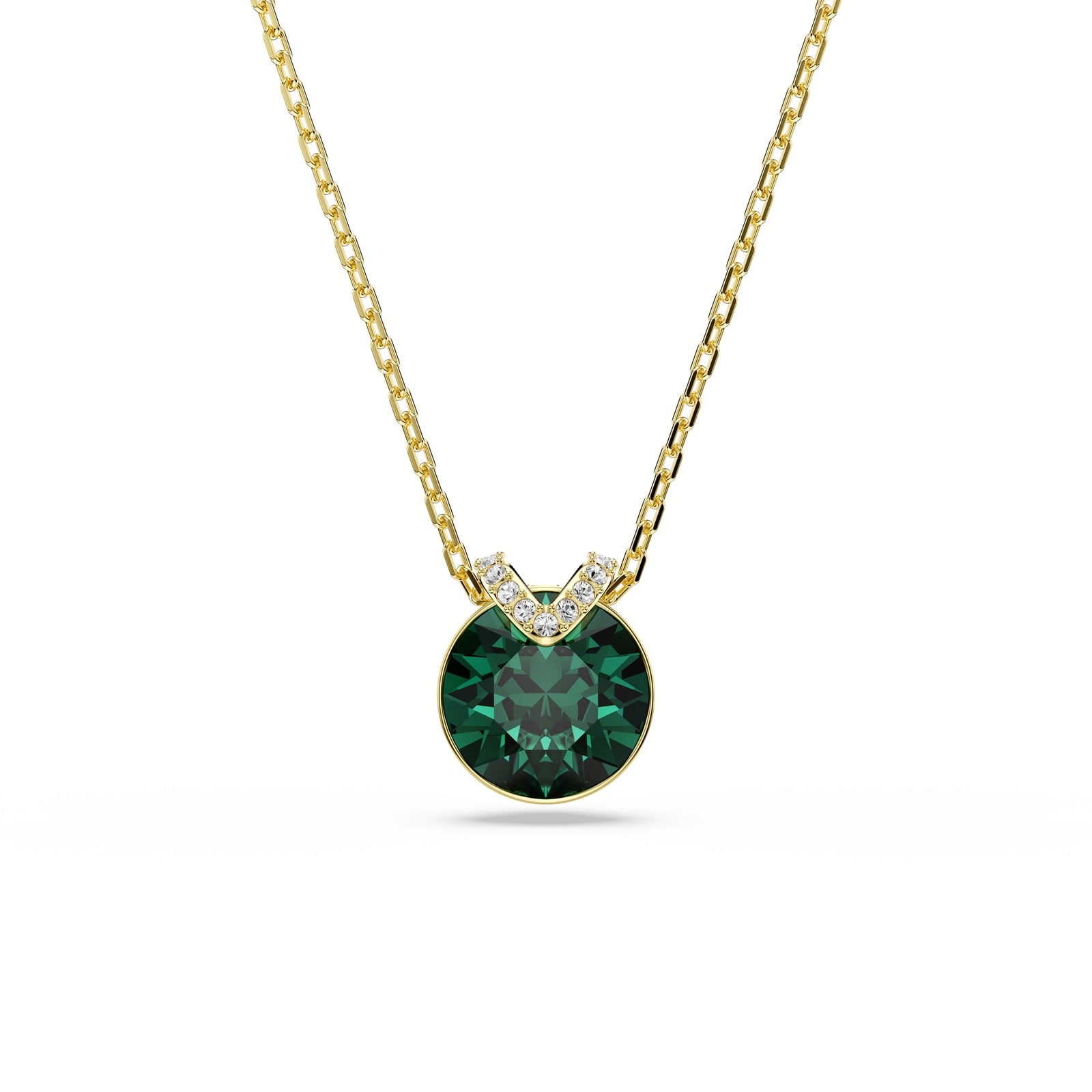 SWAROVSKI Bella Yellow Gold Coloured Green Crystal Pendant Necklace