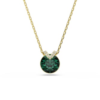 SWAROVSKI Bella Yellow Gold Coloured Green Crystal Pendant Necklace