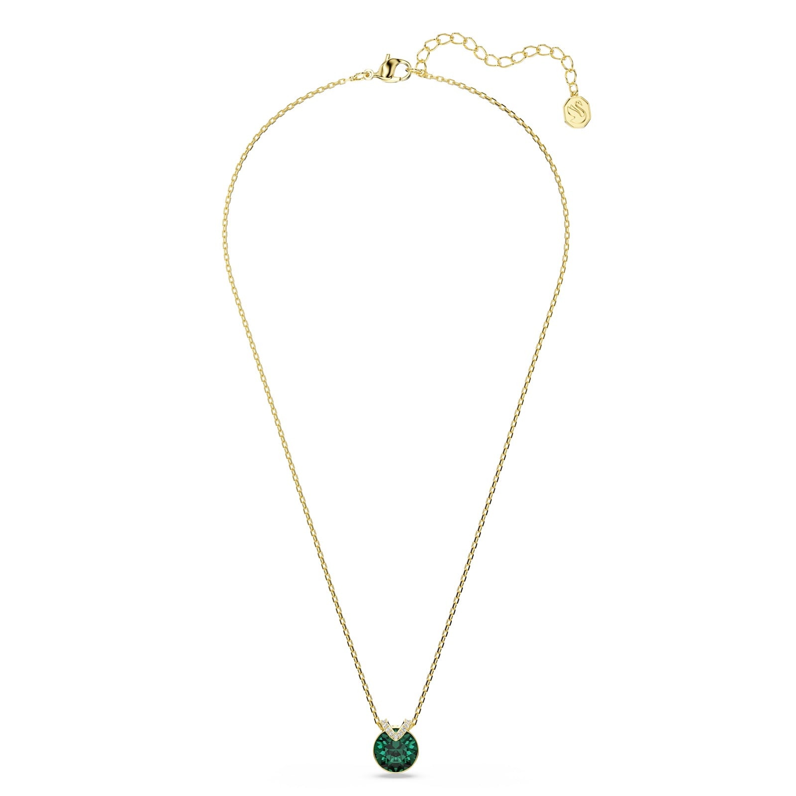 SWAROVSKI Bella Yellow Gold Coloured Green Crystal Pendant Necklace