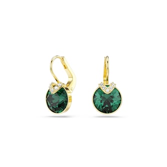 SWAROVSKI Bella Yellow Gold Coloured Green Crystal Drop Earrings