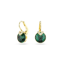 37742566 - Bella Yellow Gold Coloured Green Crystal Drop Earrings
