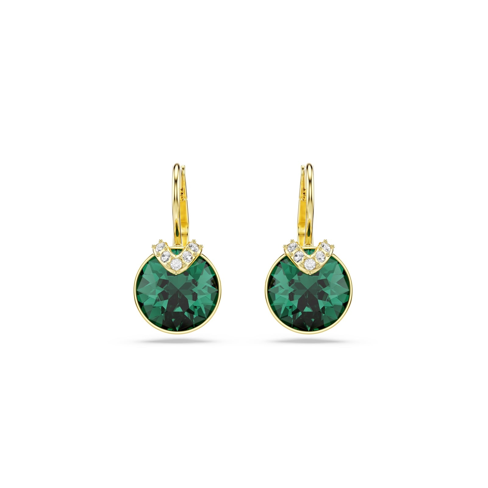 SWAROVSKI Bella Yellow Gold Coloured Green Crystal Drop Earrings