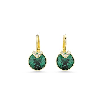 SWAROVSKI Bella Yellow Gold Coloured Green Crystal Drop Earrings