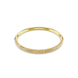 37742568 - Sublima Yellow Gold Coloured Pavé Cubic Zirconia Bangle - Size Medium