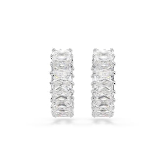 SWAROVSKI Matrix White Rhodium Plated Cubic Zirconia Hoop Earrings