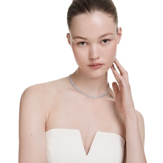 SWAROVSKI Una Angelic White Rhodium Plated Blue & White Crystal Necklace SWAROVSKI Una Angelic White Rhodium Plated Blue & White Crystal Necklace