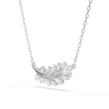 SWAROVSKI Vienna White Rhodium Plated Feather Mixed Cut Crystal Pendant Necklace