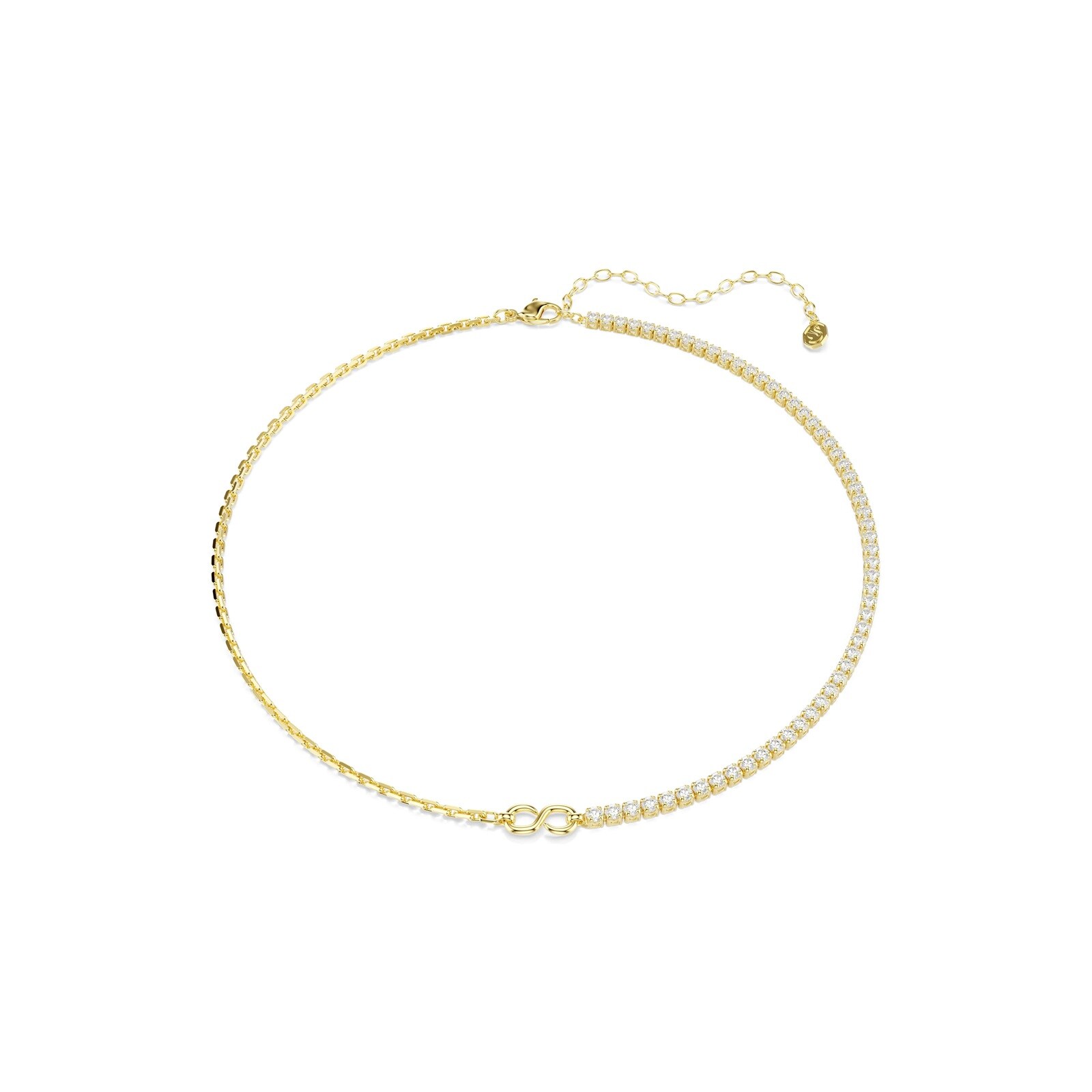 Swarovski Matrix 18ct Yellow Gold Plated Half Tennis Necklace 5747717