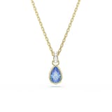 SWAROVSKI Chroma 18ct Yellow Gold Plated Pear Cut Blue Crystal Pendant Necklace