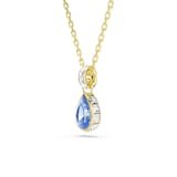 SWAROVSKI Chroma 18ct Yellow Gold Plated Pear Cut Blue Crystal Pendant Necklace