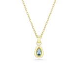 SWAROVSKI Chroma 18ct Yellow Gold Plated Pear Cut Blue Crystal Pendant Necklace