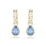 SWAROVSKI Chroma 18ct Yellow Gold Plated Pear Cut Blue Crystal Drop Earrings