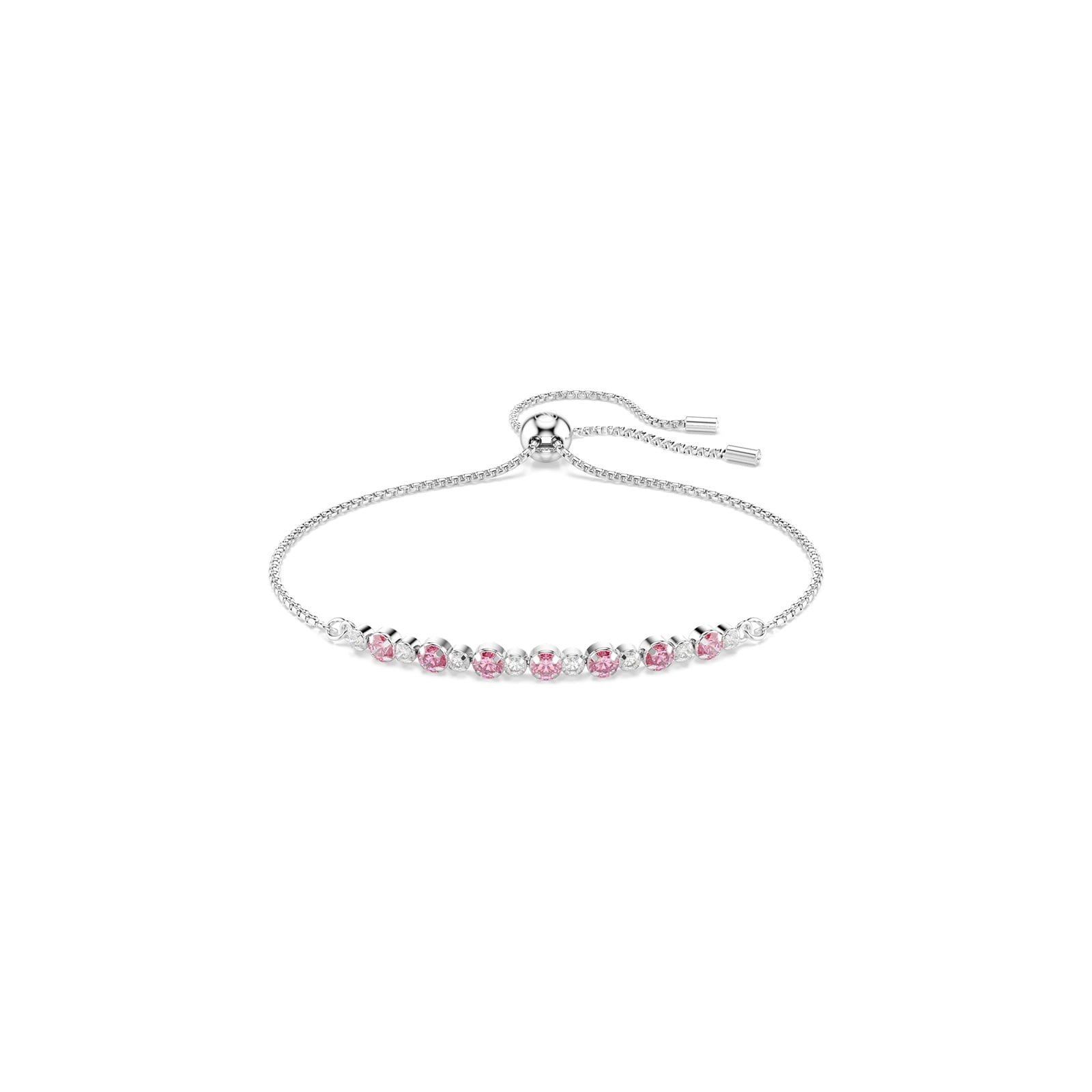 Swarovski Matrix Silver Pink Round Cut Bracelet
