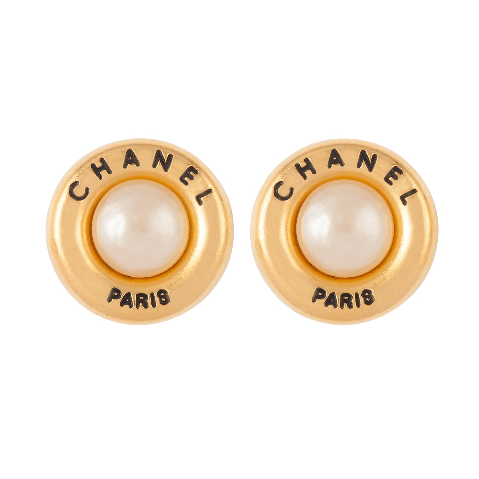 chanel large pearl earrings vintage