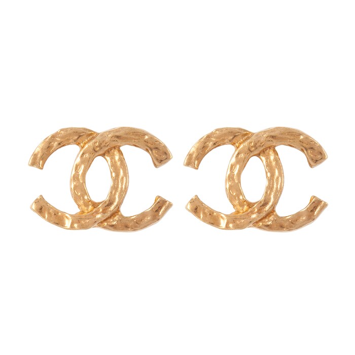 Buy CHANEL Gold Crystal Circle Round CC at Exclusive Sale
