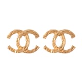 Susan Caplan Exclusive Vintage Chanel Hammered Logo Earrings From Susan Caplan