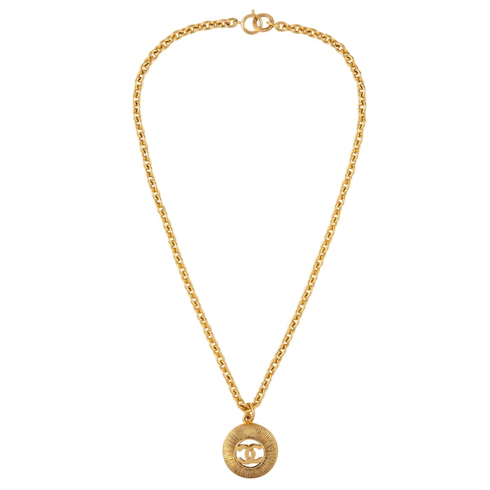 Susan Caplan Exclusive Vintage Chanel Ribbed Byzantine Pendant Necklace From Susan Caplan