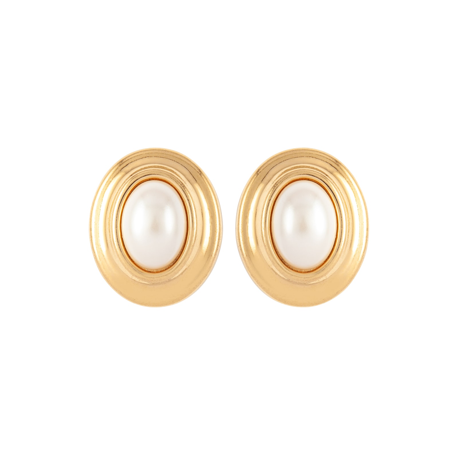 Susan Caplan Exclusive Susan Caplan Vintage Synthetic Pearl Oval Dior Earrings