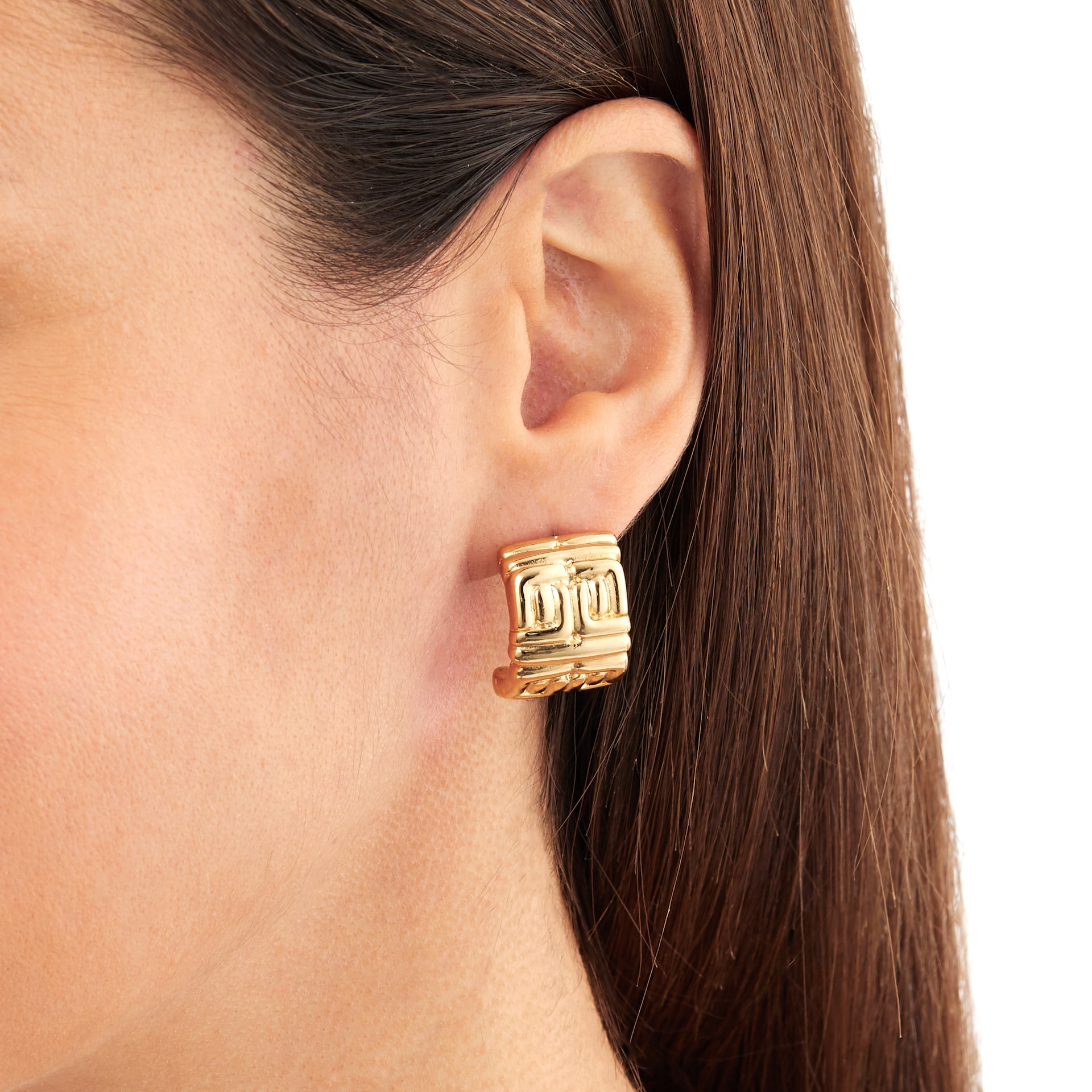 Susan Caplan Susan Caplan Vintage Givenchy Greek Key Logo Earrings