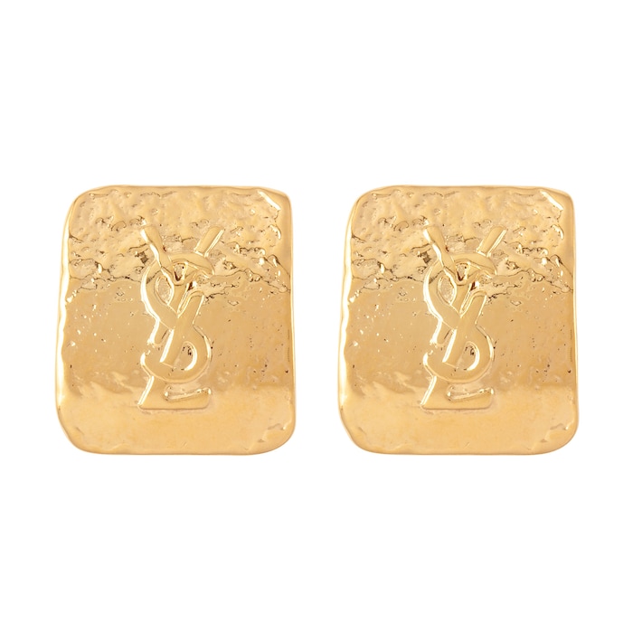 Susan Caplan Exclusive Susan Caplan Vintage Yves Saint Laurent Textured Logo Earrings