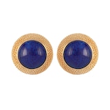 Susan Caplan Exclusive Susan Caplan Vintage Christian Dior Gold Plated O Sized Domed Blue Earrings