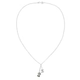 Susan Caplan Exclusive Vintage Chanel White Gold Plated Flower CC Charm Pendant From Susan Caplan