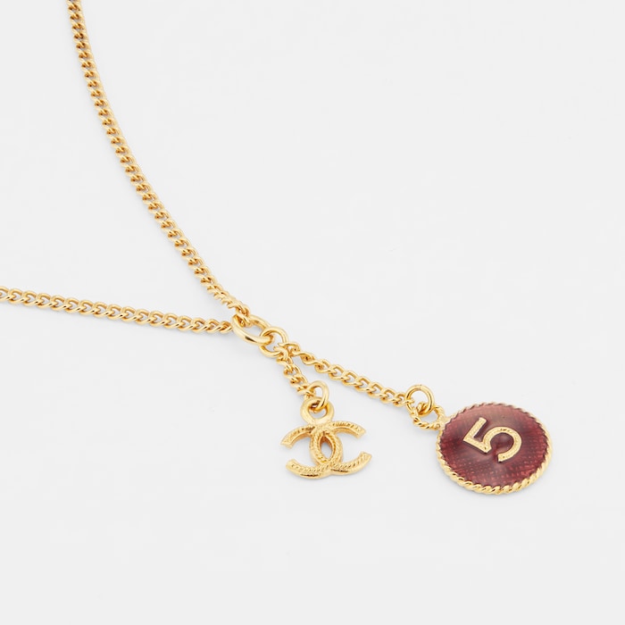 Susan Caplan Exclusive Vintage Chanel Gold Plated No5 CC Charm Pendant From Susan Caplan