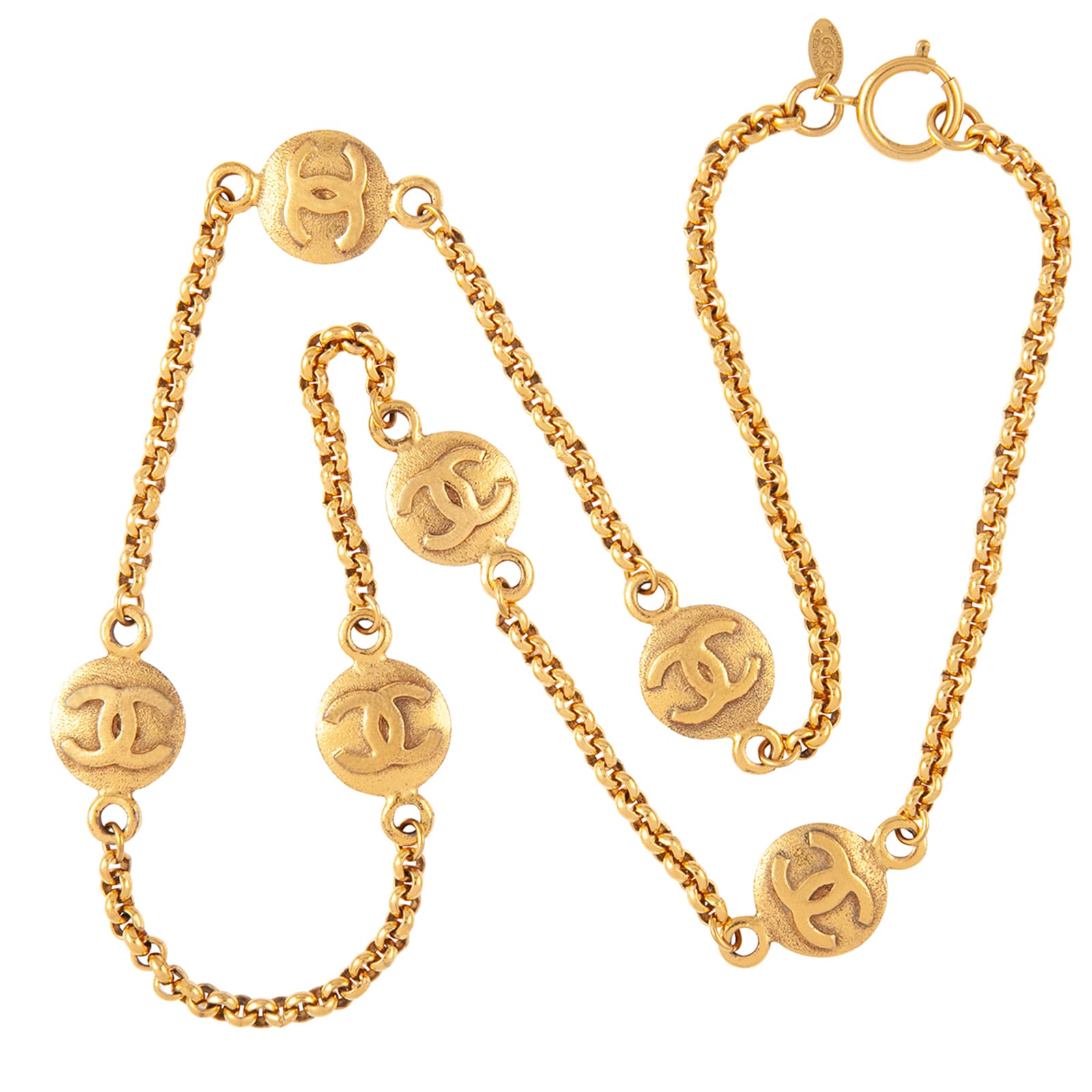 Vintage CHANEL Golden Chain Necklace With Round CC Mark Charm  Etsy  Singapore
