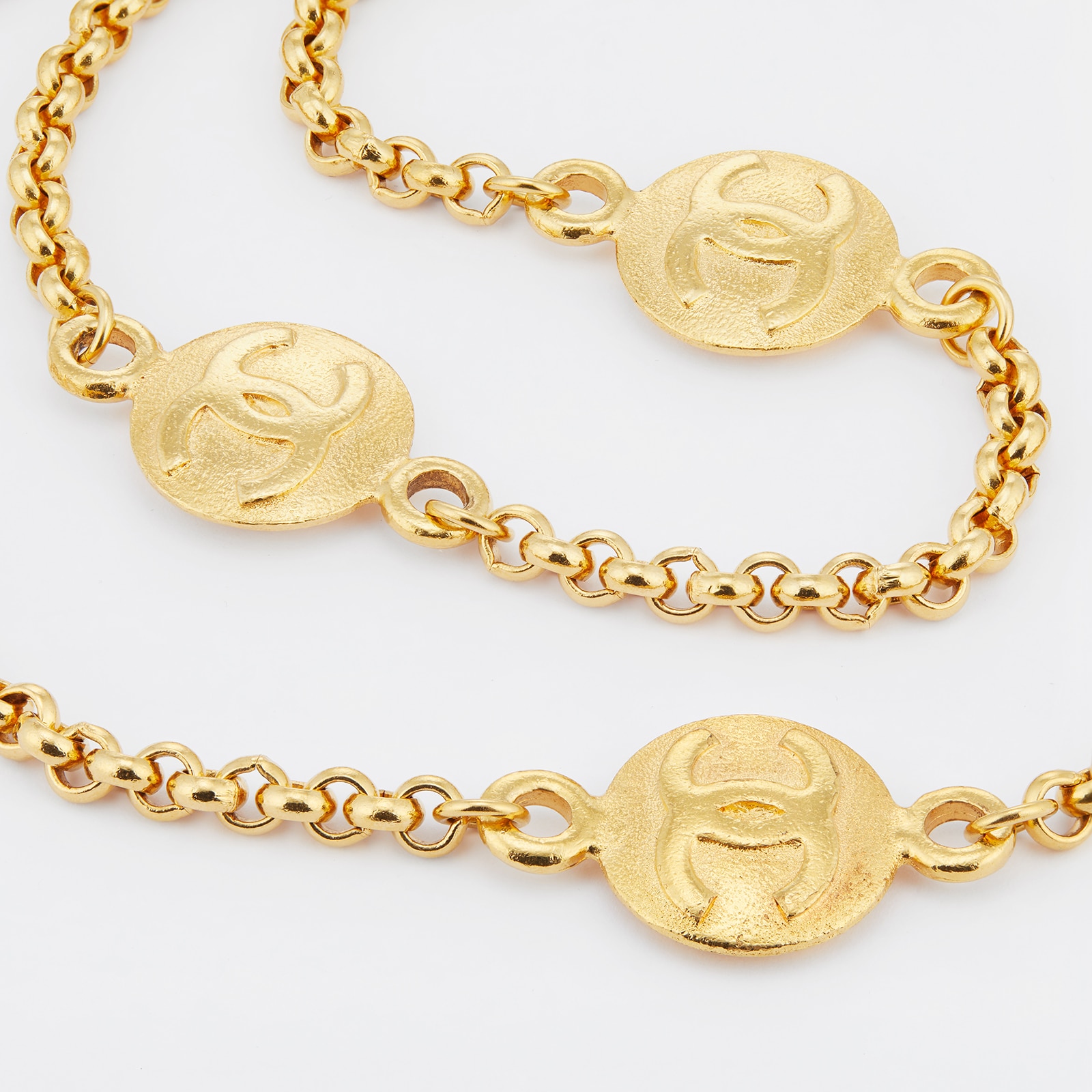 Chanel gold medallion necklace sale