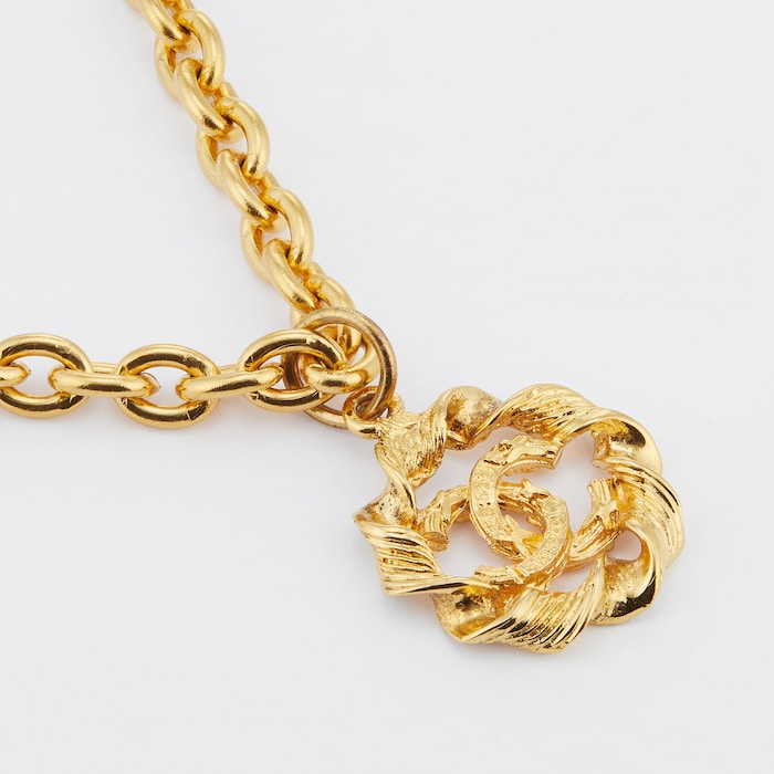 Susan Caplan Exclusive Vintage Chanel Gold Plated CC Rope Charm Pendant From Susan Caplan