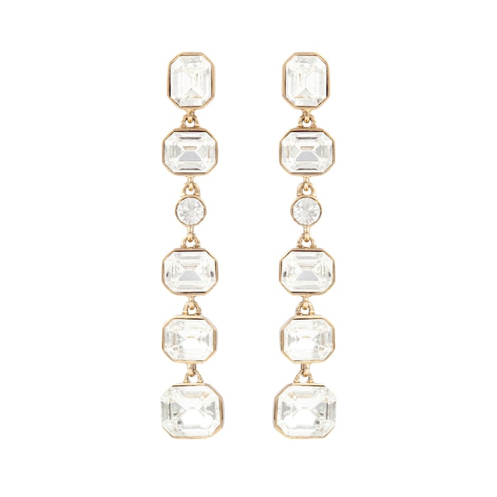 Susan Caplan Exclusive Susan Caplan Vintage Givenchy Gold Plated Emerald & Round Cut Crystal Earrings