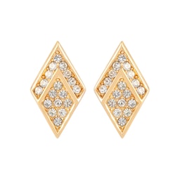 37770265 - Exclusive Susan Caplan Vintage Dior Gold Plated Rhombus Crystal Earrings