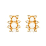 Susan Caplan Exclusive Susan Caplan Vintage Dior Gold Plated Faux Pearl Crystal Earrings