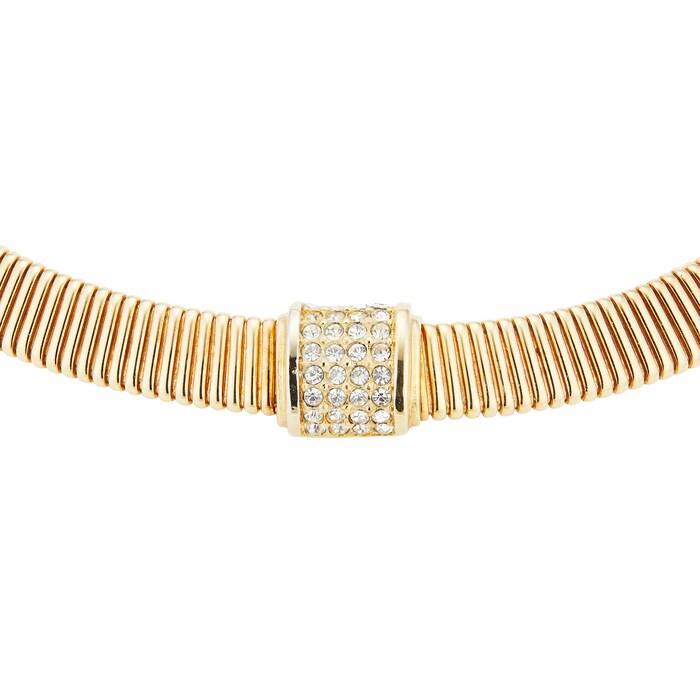 Susan Caplan Exclusive Susan Caplan Vintage Dior Gold Plated Flex Collar Crystal Necklace