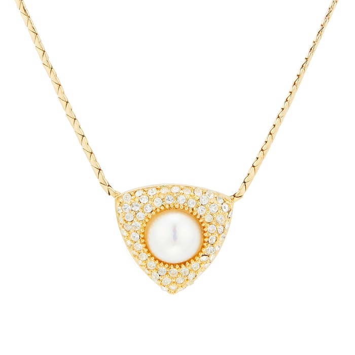 Susan Caplan Exclusive Susan Caplan Vintage Dior Gold Plated Faux Pearl Crystal Necklace