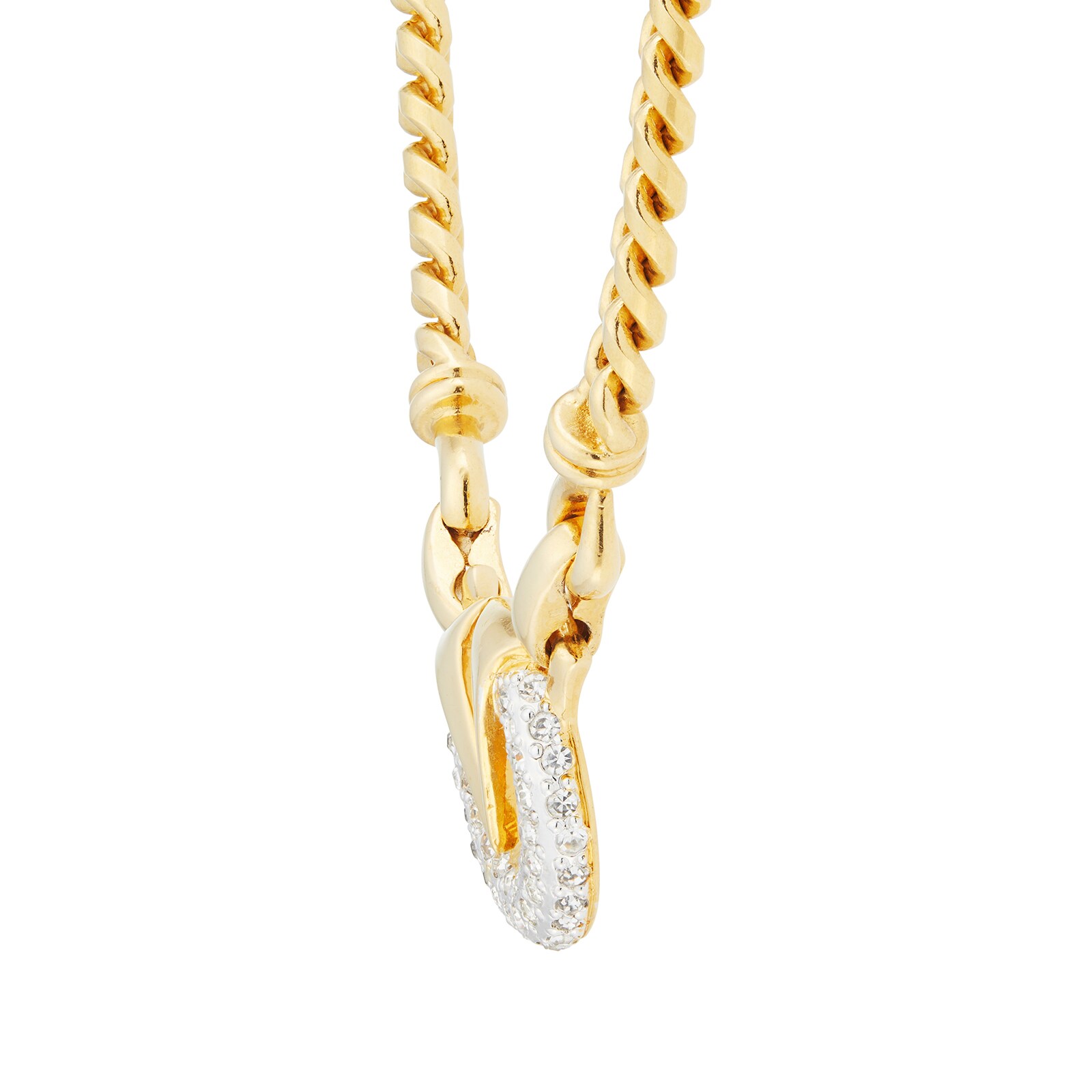 Susan Caplan Exclusive Susan Caplan Vintage Valentino Gold Plated Logo Crystal Pendant