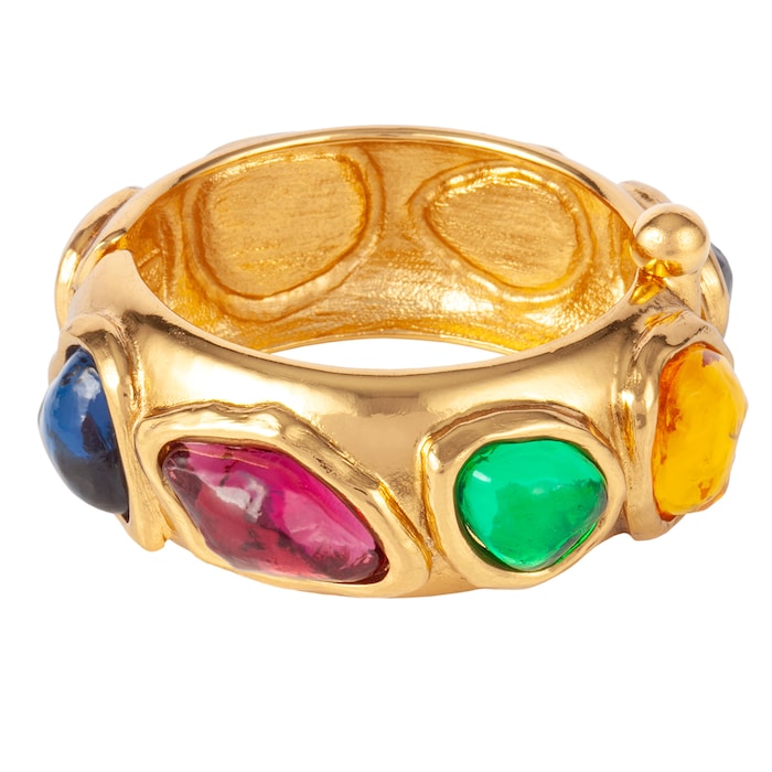 Susan Caplan Exclusive Susan Caplan Vintage Yves Saint Laurent Gold Plated Faux Cabochons Bangle