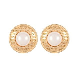Susan Caplan Exclusive Vintage Yellow Gold Plated Givenchy Synthetic Pearl Earrings