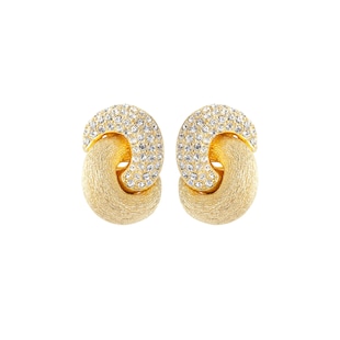 Susan Caplan Exclusive Vintage Yellow Gold Plated Dior Love Knot Crystal Earrings