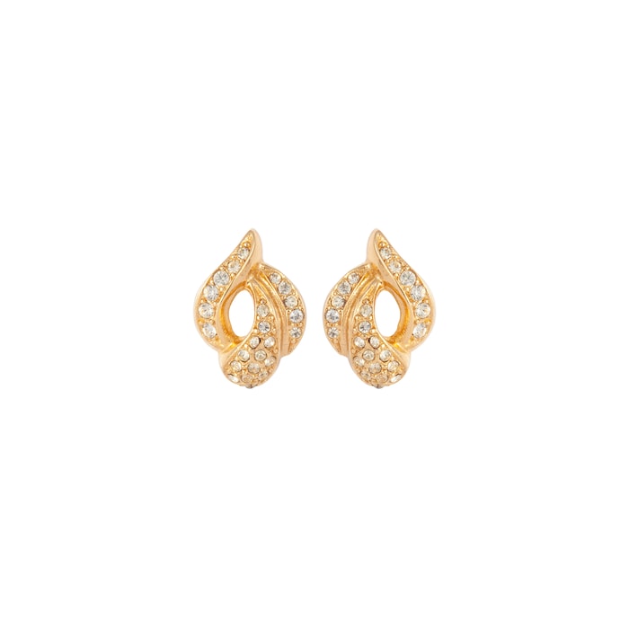 Susan Caplan Exclusive Vintage Yellow Gold Plated Dior Crystal Earrings