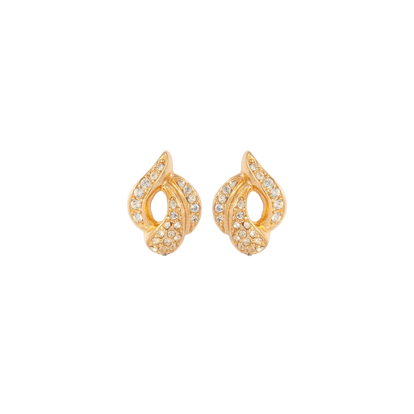 Susan Caplan Exclusive Vintage Yellow Gold Plated Dior Crystal Earrings