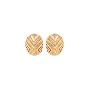 Susan Caplan Exclusive Vintage Yellow Gold Plated Dior Deco Crystal Earrings