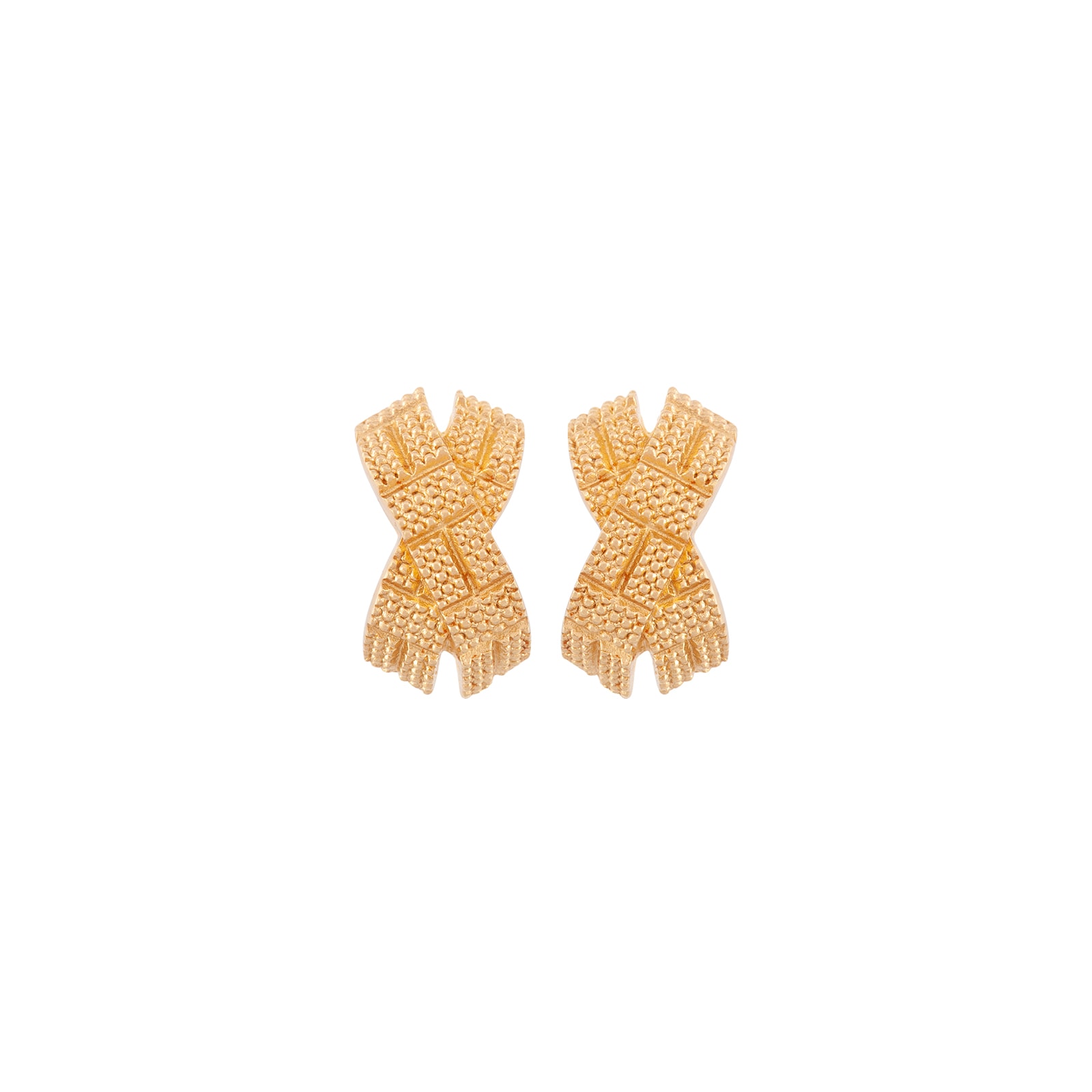 Exclusive Vintage Yellow Gold Plated Dior Cross Over Earrings image