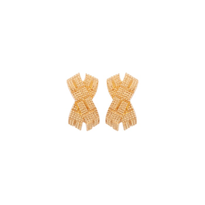 Susan Caplan Exclusive Vintage Yellow Gold Plated Dior Cross Over Earrings