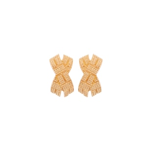 Susan Caplan Exclusive Vintage Yellow Gold Plated Dior Cross Over Earrings