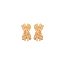 37770300 - Exclusive Vintage Yellow Gold Plated Dior Cross Over Earrings