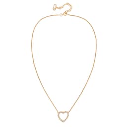 37770305 - Exclusive Vintage Yellow Gold Plated Dior Heart Necklace